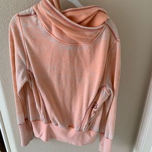 Coral pink acid washed Fox Racing hoodie